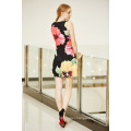 Latest New Fashion Digital Placement Printing Dress in Big Flower Pattern